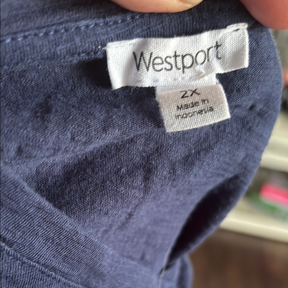 Westport Blue Boxy Short Sleeve T-Shirt with Peter Pan Collar - Picture 4 of 4